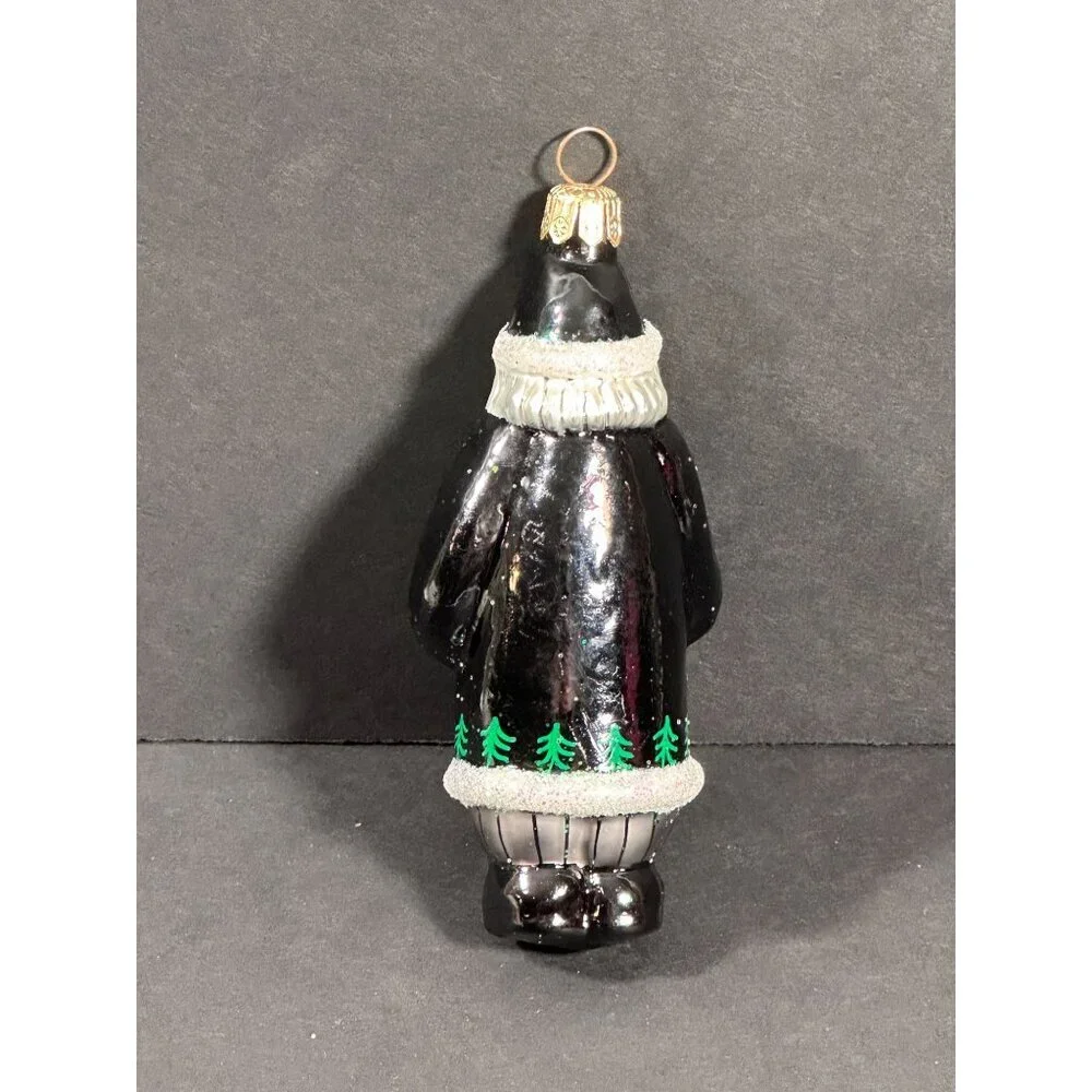 Christopher Radko Santa Claus Ornament Elfin Evening Black‎ Coat with Tree